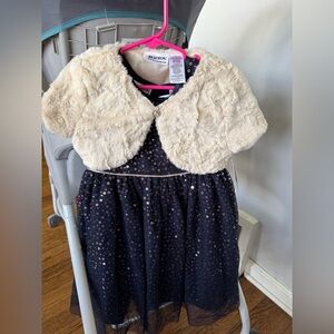 Blueberi Boulevard Navy and Cream Formal Kids Dress